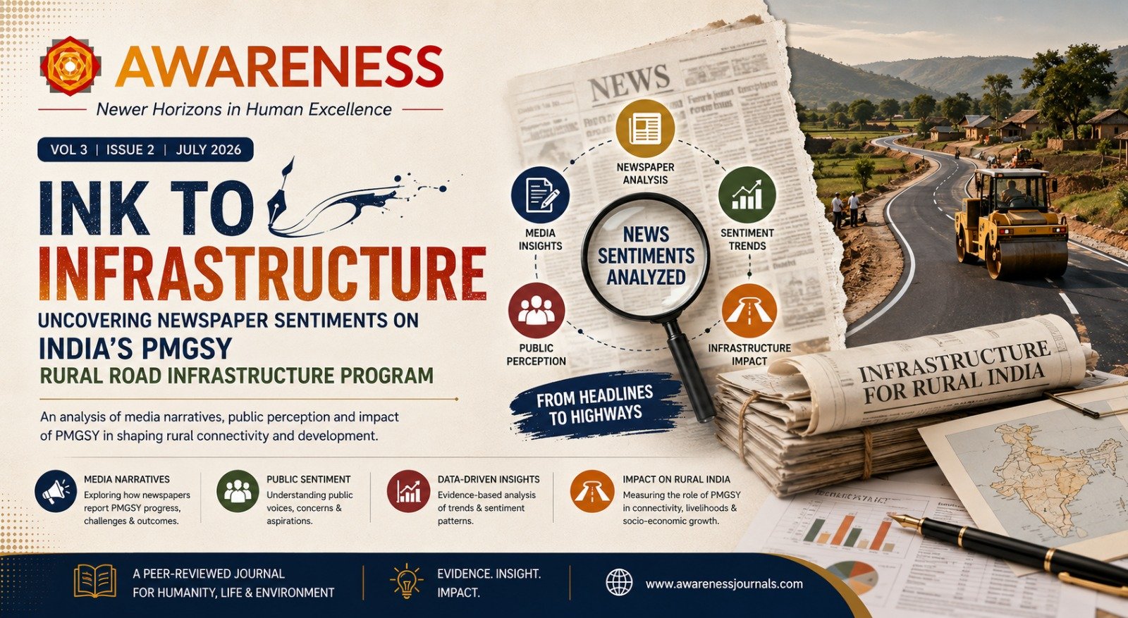 Ink to Infrastructure: Uncovering Newspaper Sentiments on India’s PMGSYRural Road Infrastructure Program 103