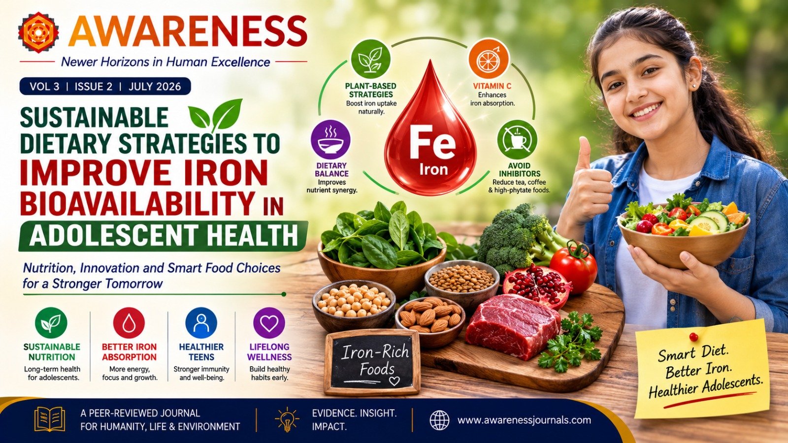 Sustainable Dietary Strategies to Improve Iron Bioavailability in Adolescent Health